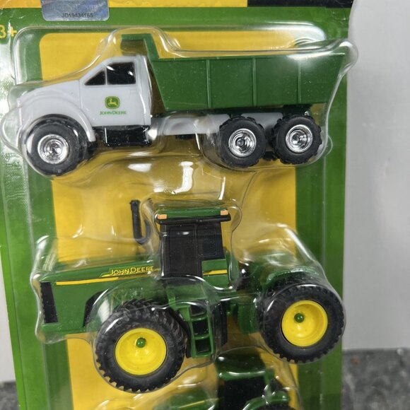 John Deere 4 Vehicle Gift Set Dump Truck Tractor Loader TOMY - Picture 2 of 11
